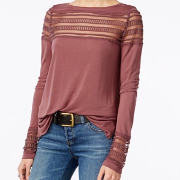 Free People Tops - NWT Free People Jersey Mesh Insert Roxy Shirt