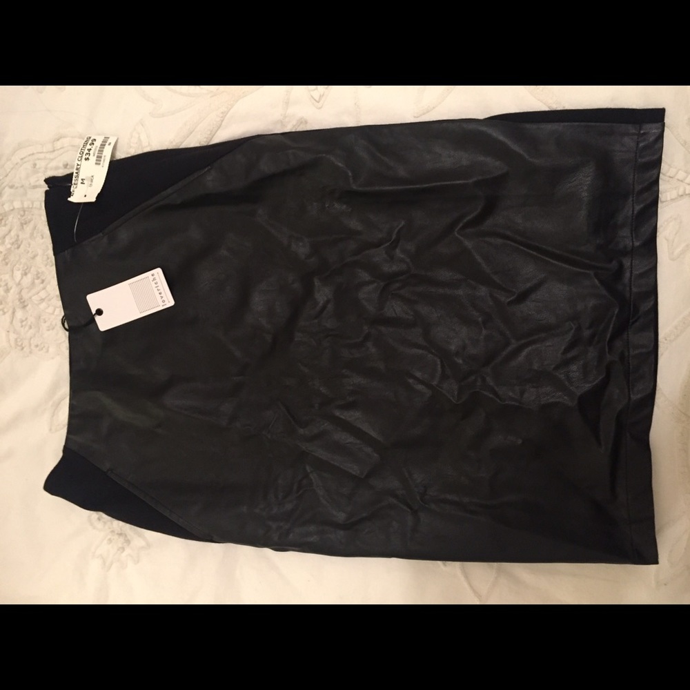 Black pleather pencil skirt- brand new