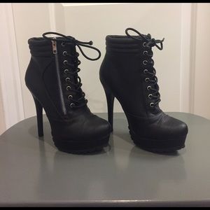 Black Stiletto lace up boots