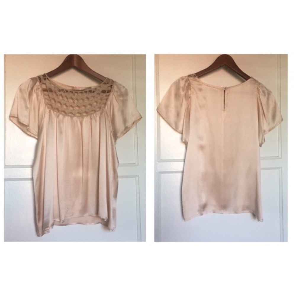 Urban Outfitters Kimchi Blue Light Pink Silk Top