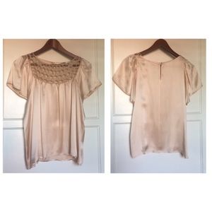 Urban Outfitters Kimchi Blue Light Pink Silk Top