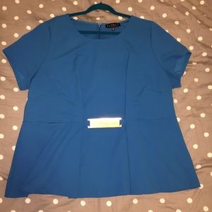 Eloquii Belted Peplum Top - 24 Plus