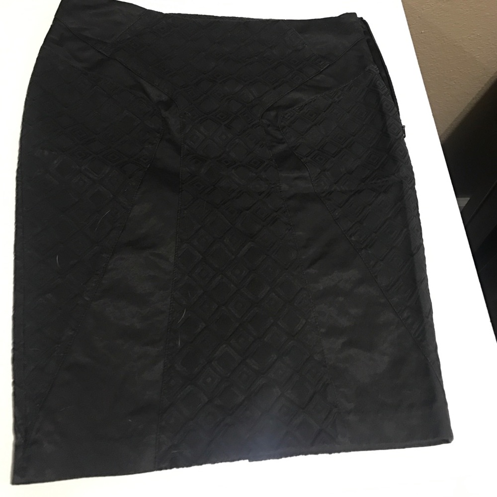 Black satin/cotton Pencil skirt