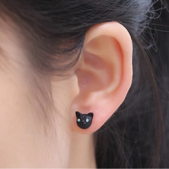 Jeweled Cat Earrings - Picture 2 of 6