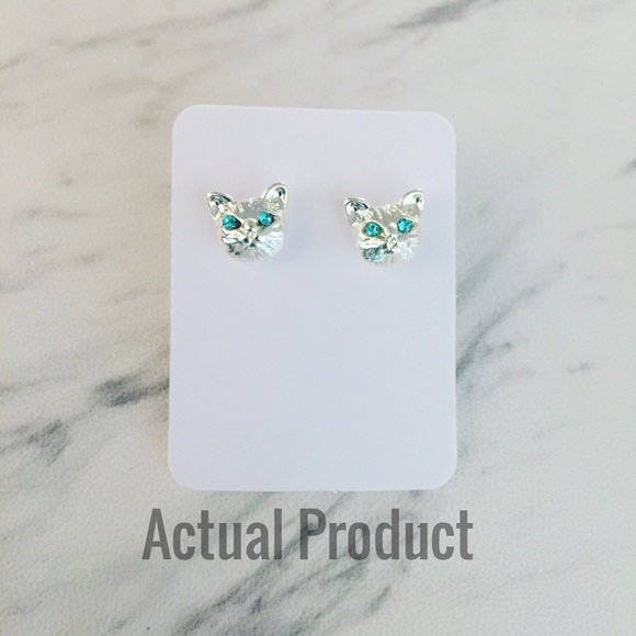 Jeweled Cat Earrings - Picture 4 of 6