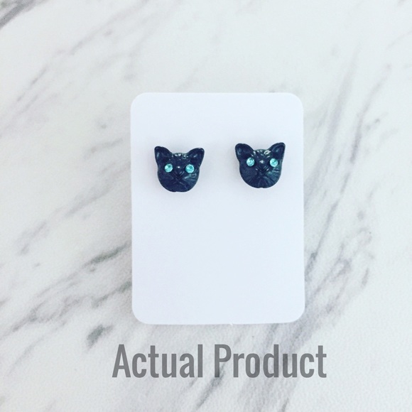 Jeweled Cat Earrings - Picture 6 of 6