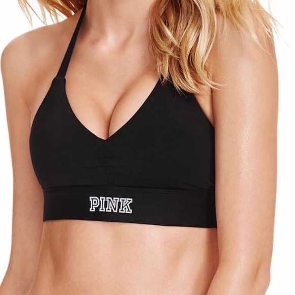 PINK ULTIMATE HALTER SPORTS BRA Large - Picture 3 of 6