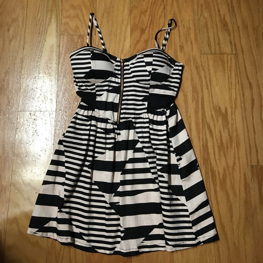 Black and creme dress