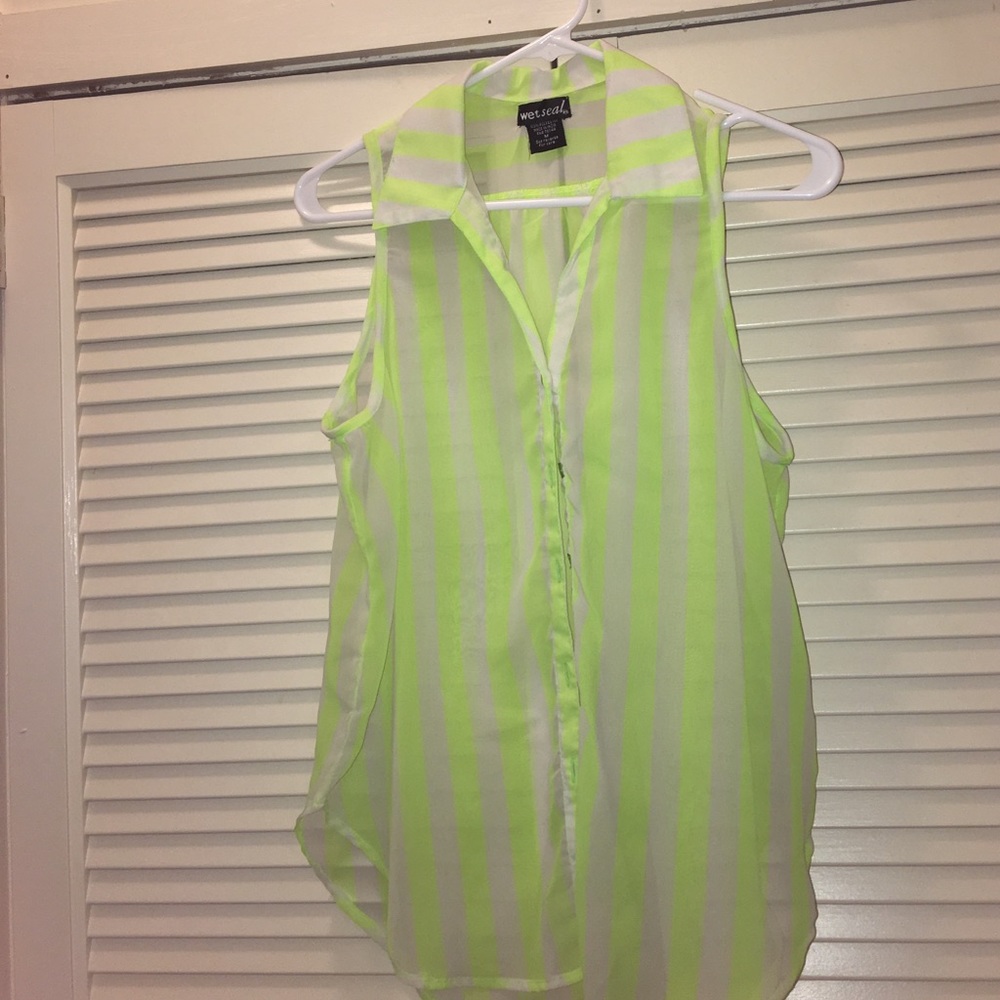 Neon yellow strapped shirt!