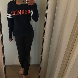 PINK Broncos varsity striped sweater