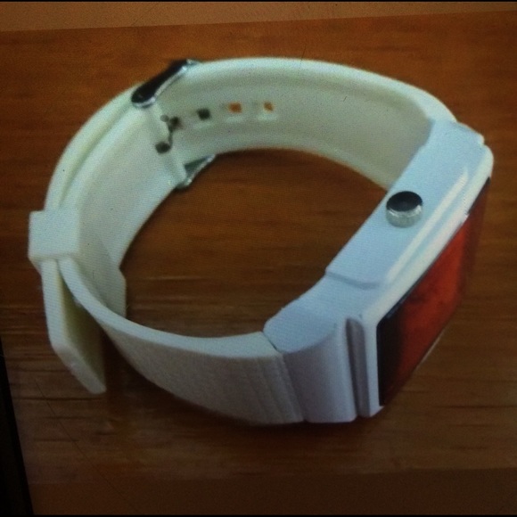 Miler Sports Square White with Red Face Watch