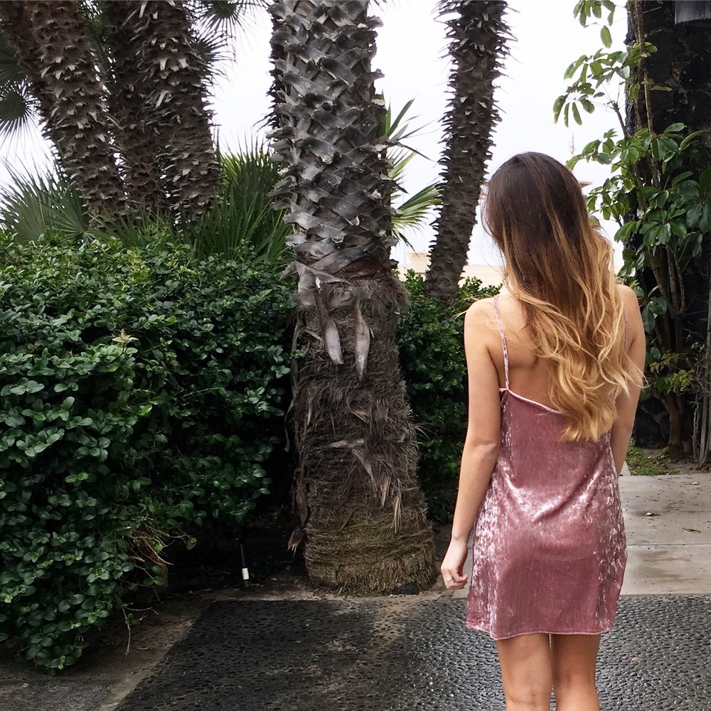 pink velvet dress - Picture 3 of 4