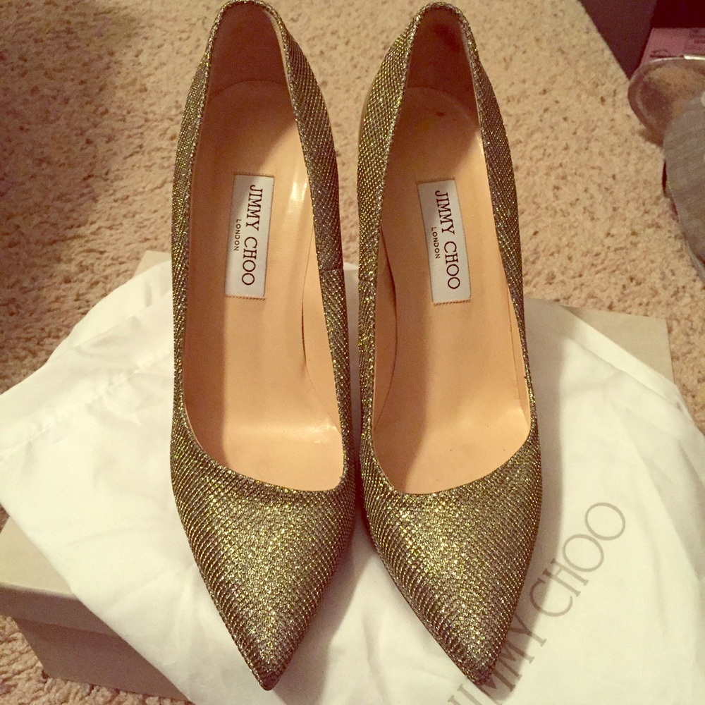 Jimmy choo golden heels