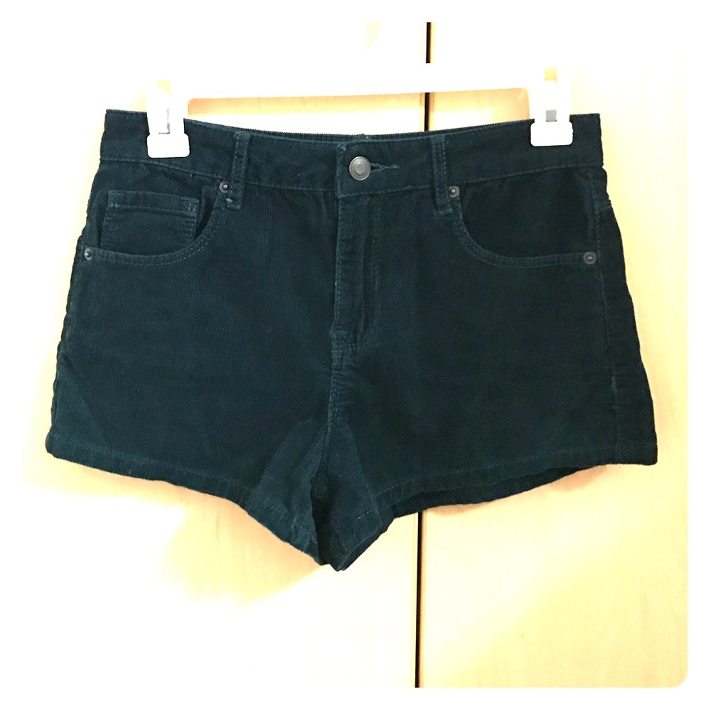 Emerald Green Corduroy high waisted shorts
