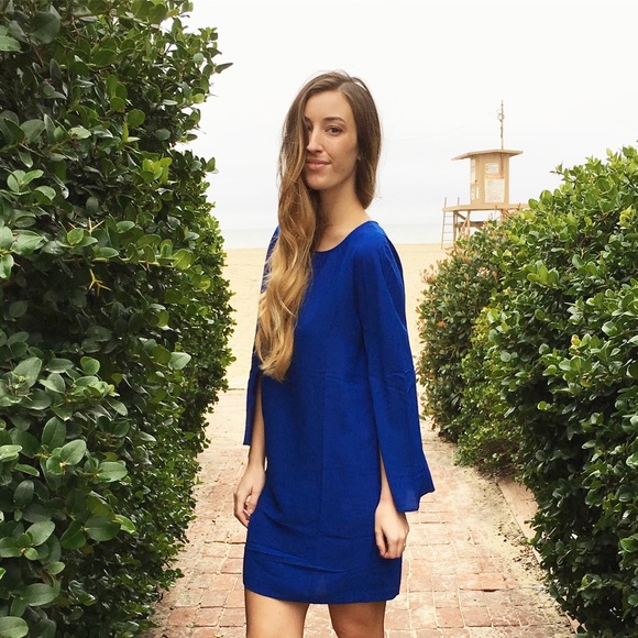 royal blue split sleeve dress - Picture 4 of 4