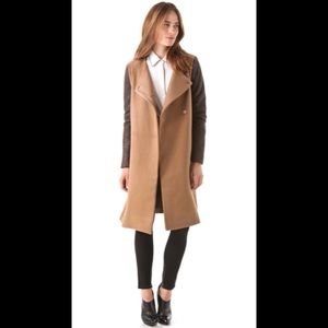 BCBG Max Azria Natural Genova Coat with Contrast