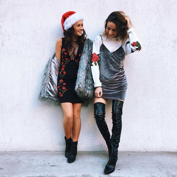 bnwt gray velvet slip dress - Picture 4 of 5