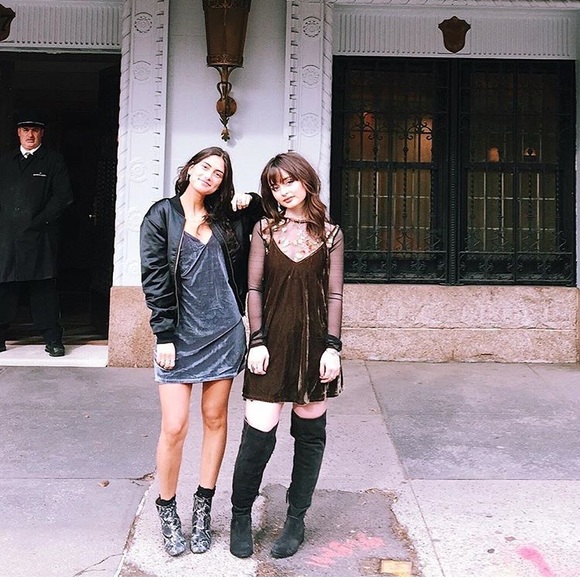 bnwt gray velvet slip dress - Picture 2 of 5