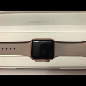 Rose Gold Apple Watch. 38 mm case. Sport Band.