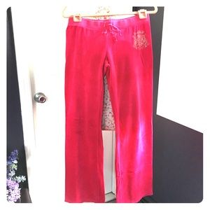 Juicy Couture Hot Pink Gold Foil Pants