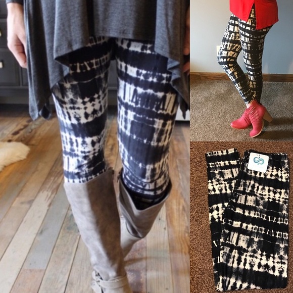 Dark Grey & Navy Tie Dye Soft Leggings- Last Pair - Picture 3 of 8