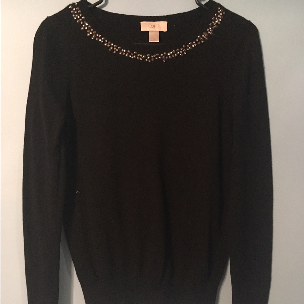 Loft Black sweater with sequins
