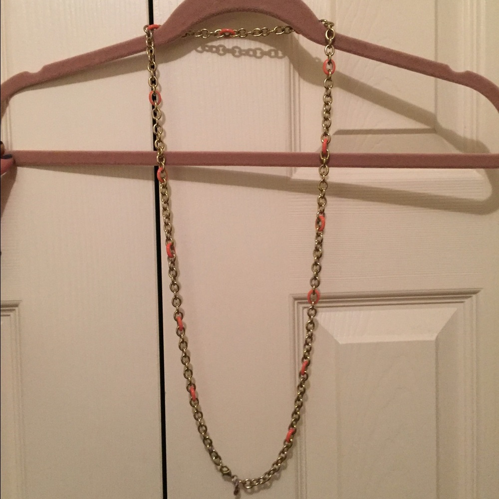Jcrew long gold chain necklace