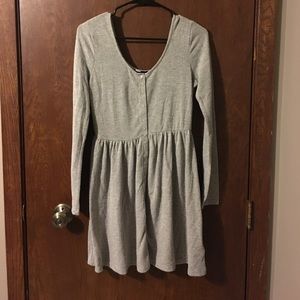 Long sleeve babydoll dress with scoop neck