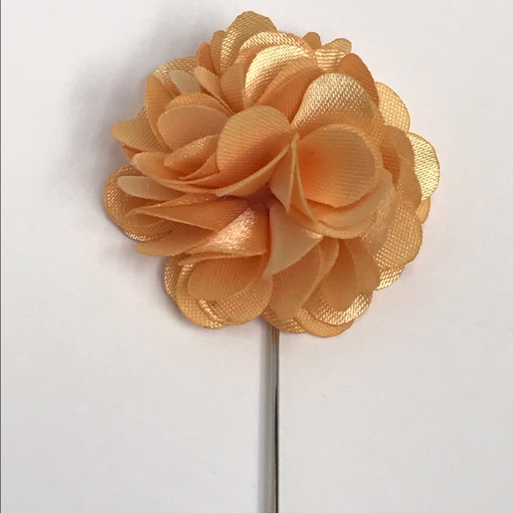 Golden Yellow Satin Flower Lapel Pin
