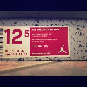 Air Jordan 4 cement - sz 12.5 boxed