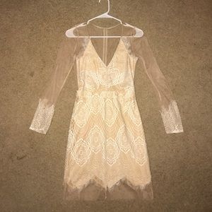 Nude Lace & Mesh Dress