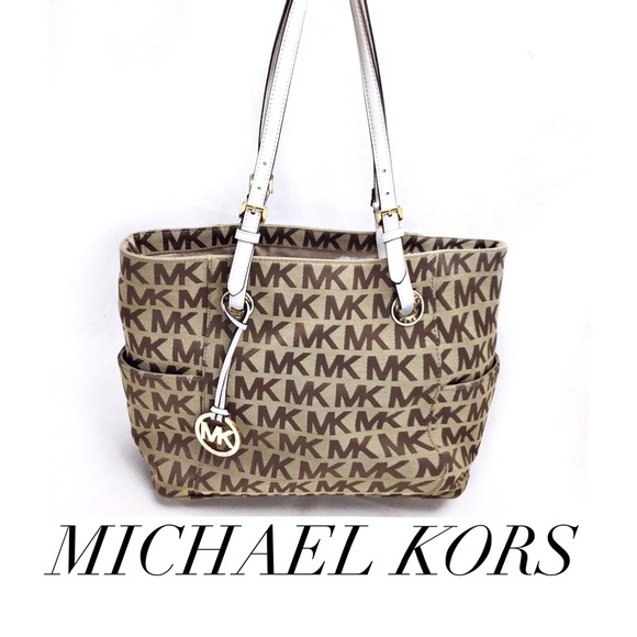 Michael Kors Handbags - Michael Kors Camel Signature Print Tote