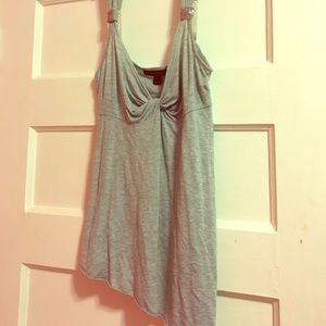 Grey high low tank top