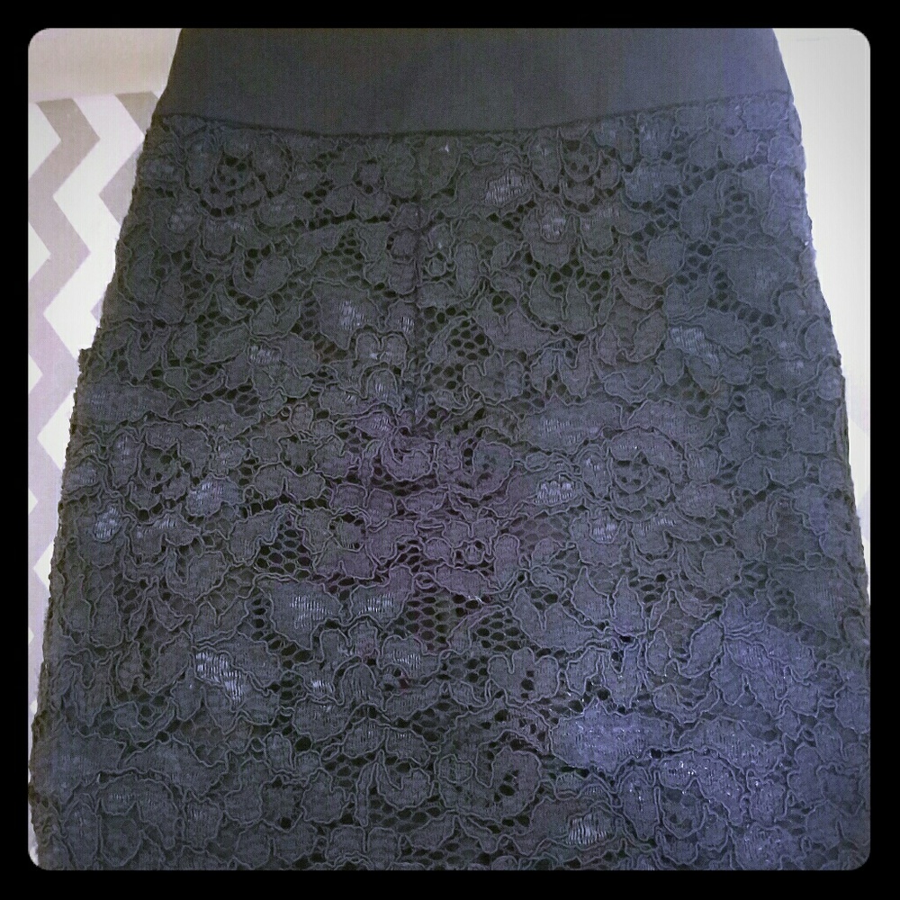 The Limited Navy Lace Skirt