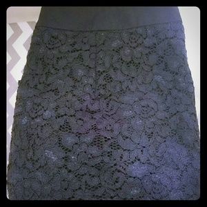 The Limited Navy Lace Skirt