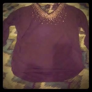 Torrid size 4 black studded tie back shirt