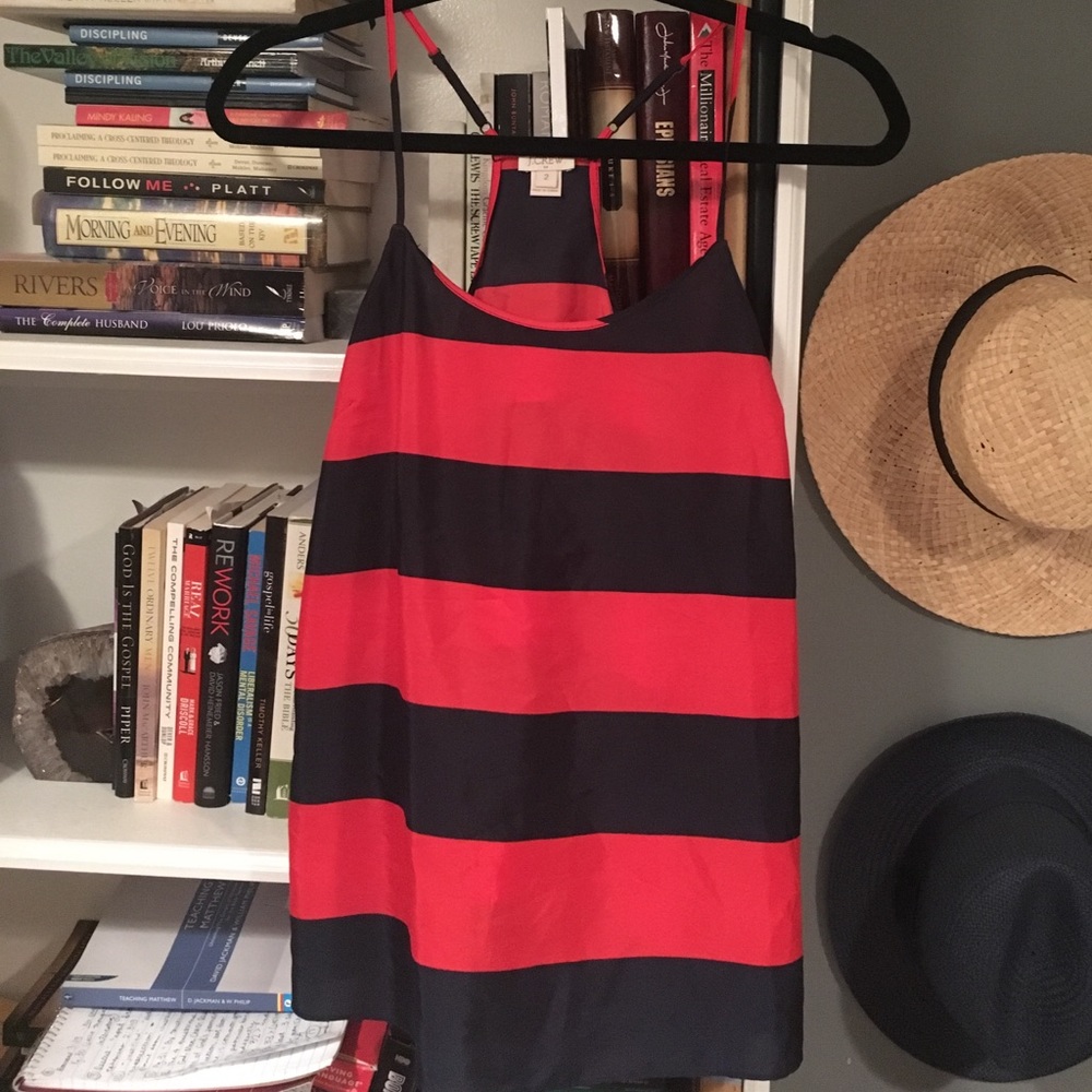 J Crew striped red & navy tank