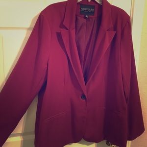 Maroon plus size blazer