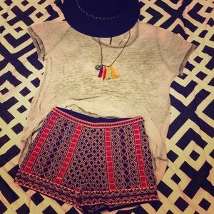 ✨Red & Black Tribal Tapestry Shorts