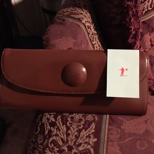 NWT  HOBO brand brown leather long clutch