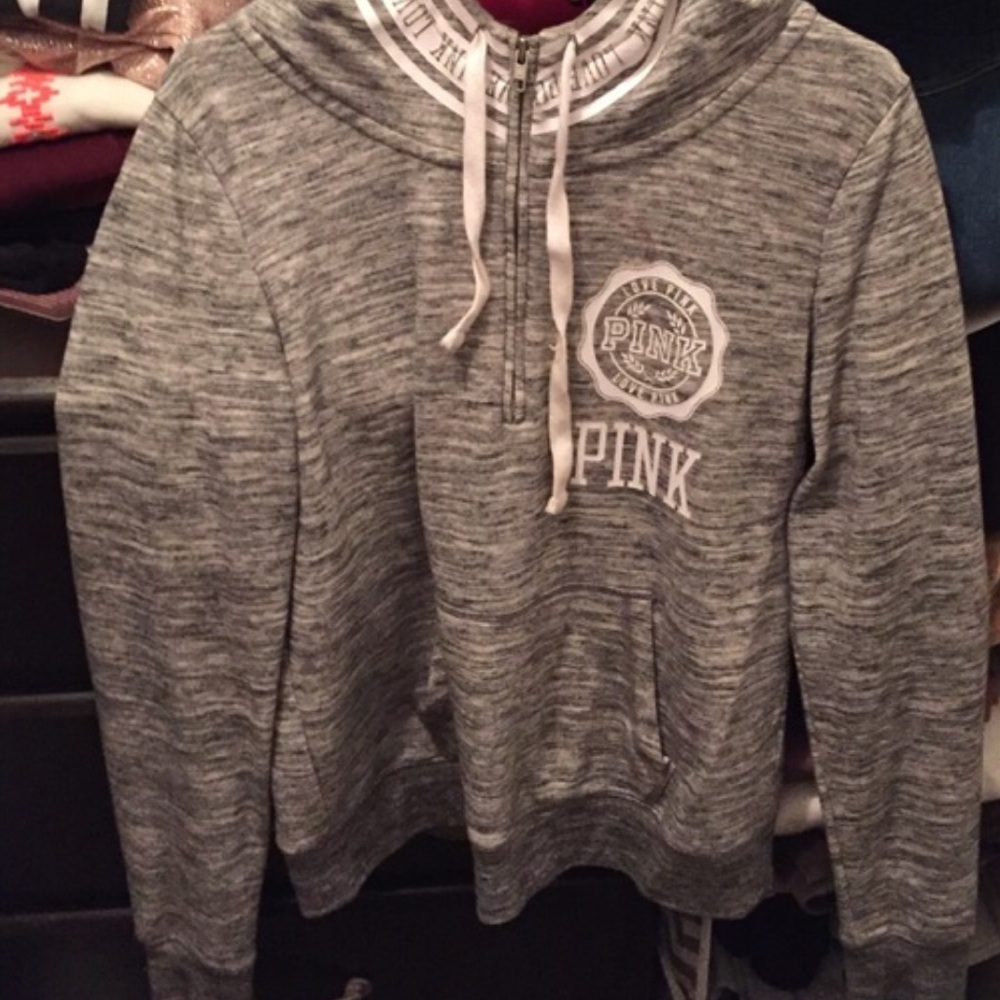 PINK Hoodie Half Zip