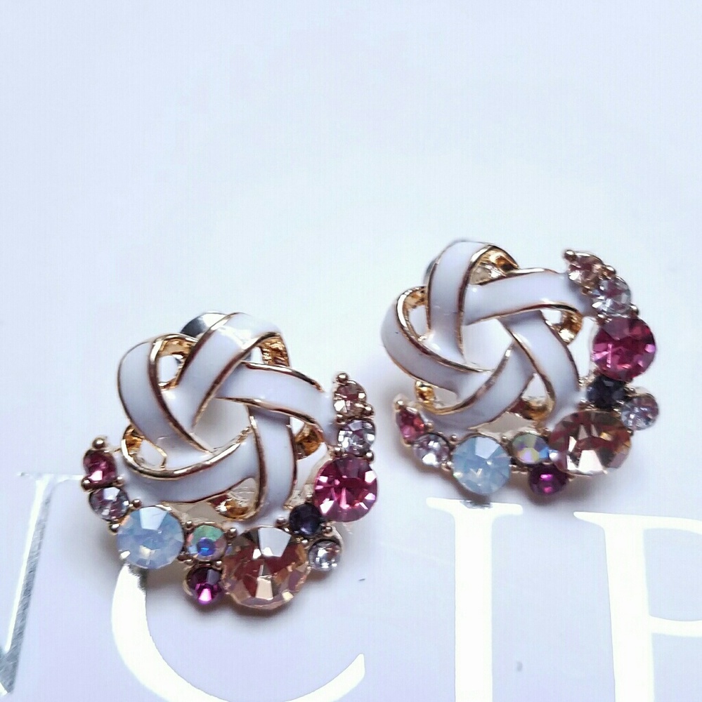 Shooting Rainbow Stars Crystal Earrings