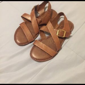 Brown leather sandals