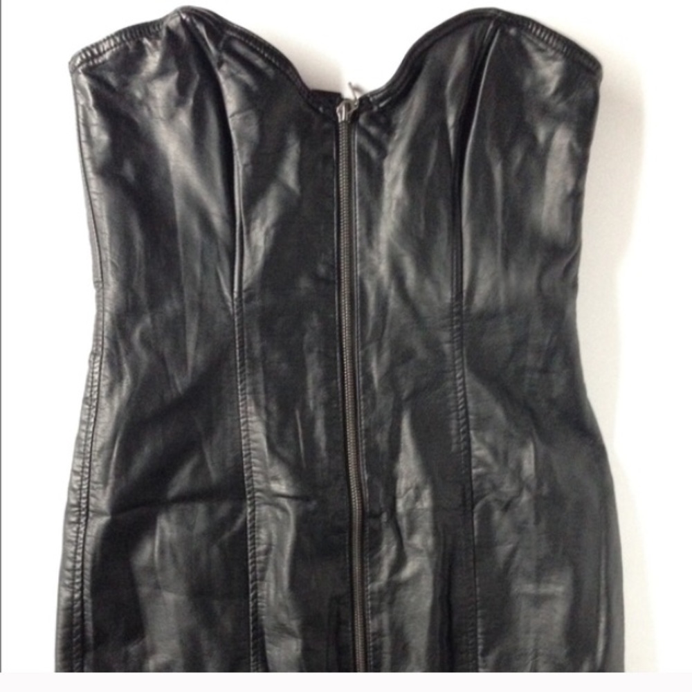 Black leather dress
