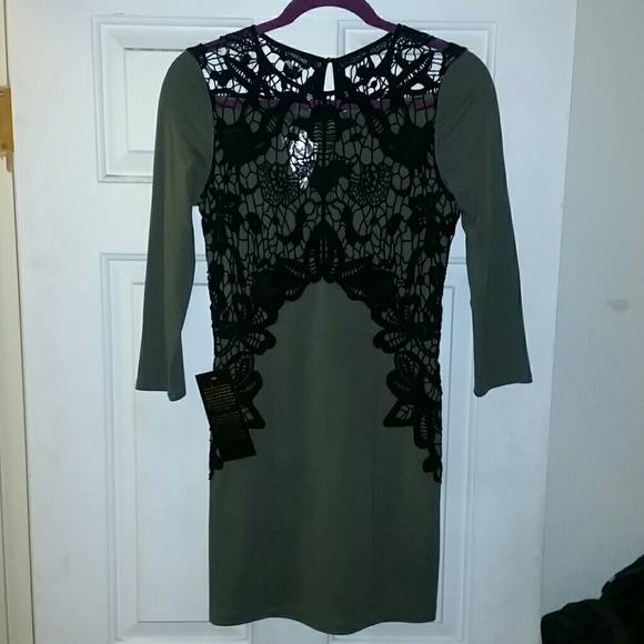 Bebe Mini Dress with lace applique - Picture 1 of 3