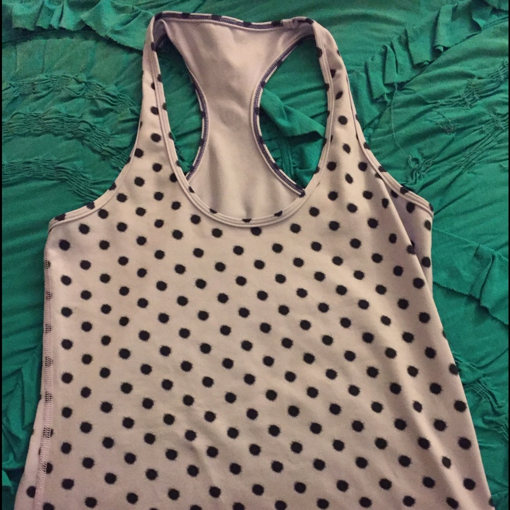 Purple polka dot workout tank