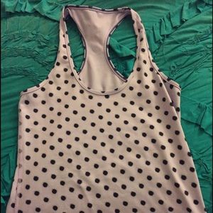 Purple polka dot workout tank