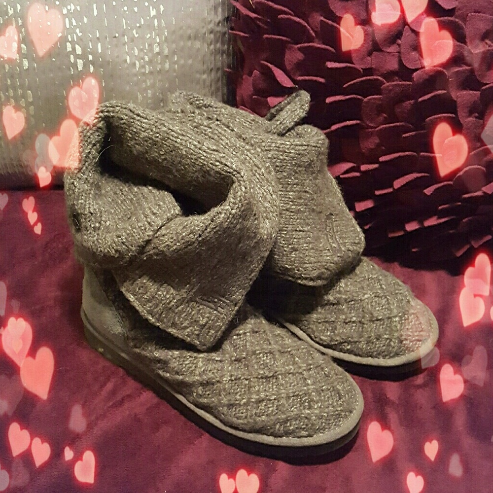 😲😍 NIB UGG Lattice Cardy grey sweater boot