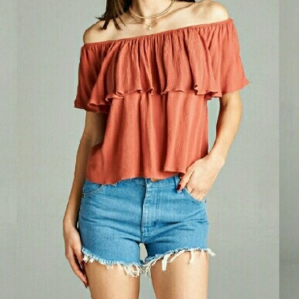 Dusty Rose Cold Shoulder Top