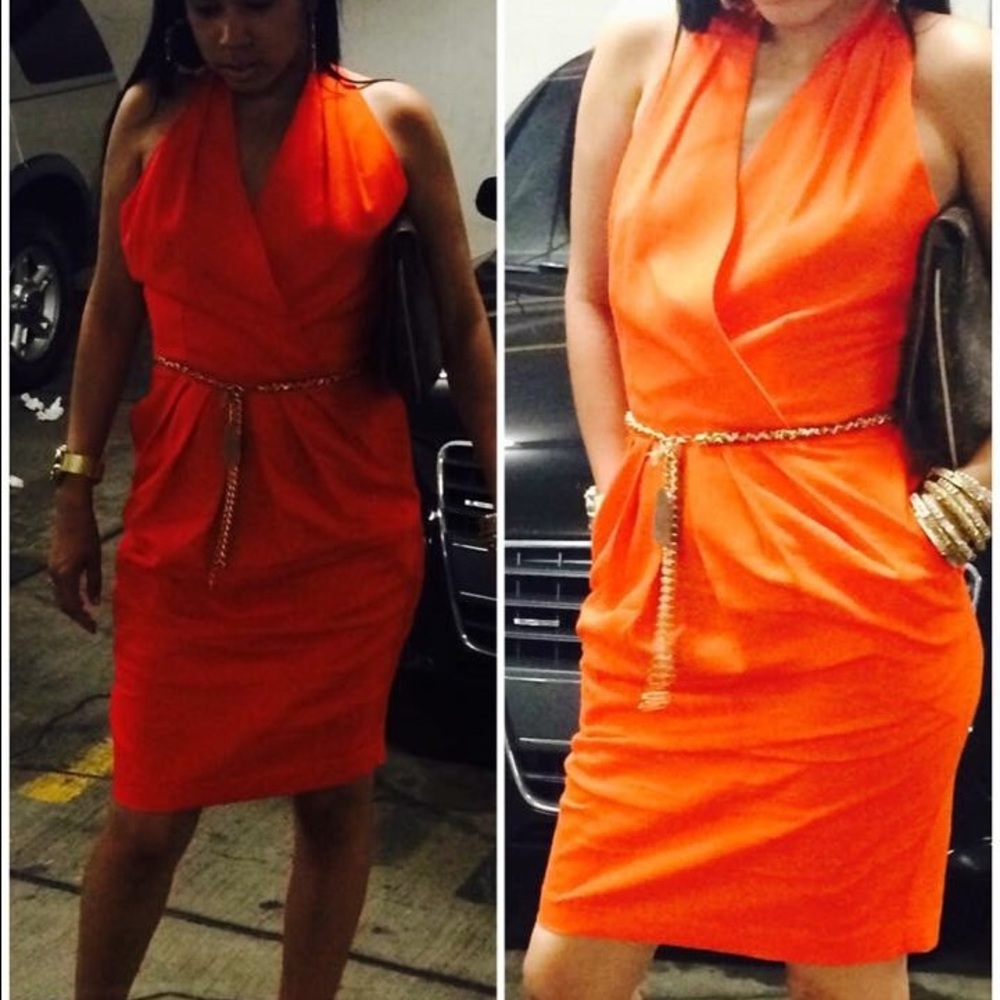 Orange halter dress